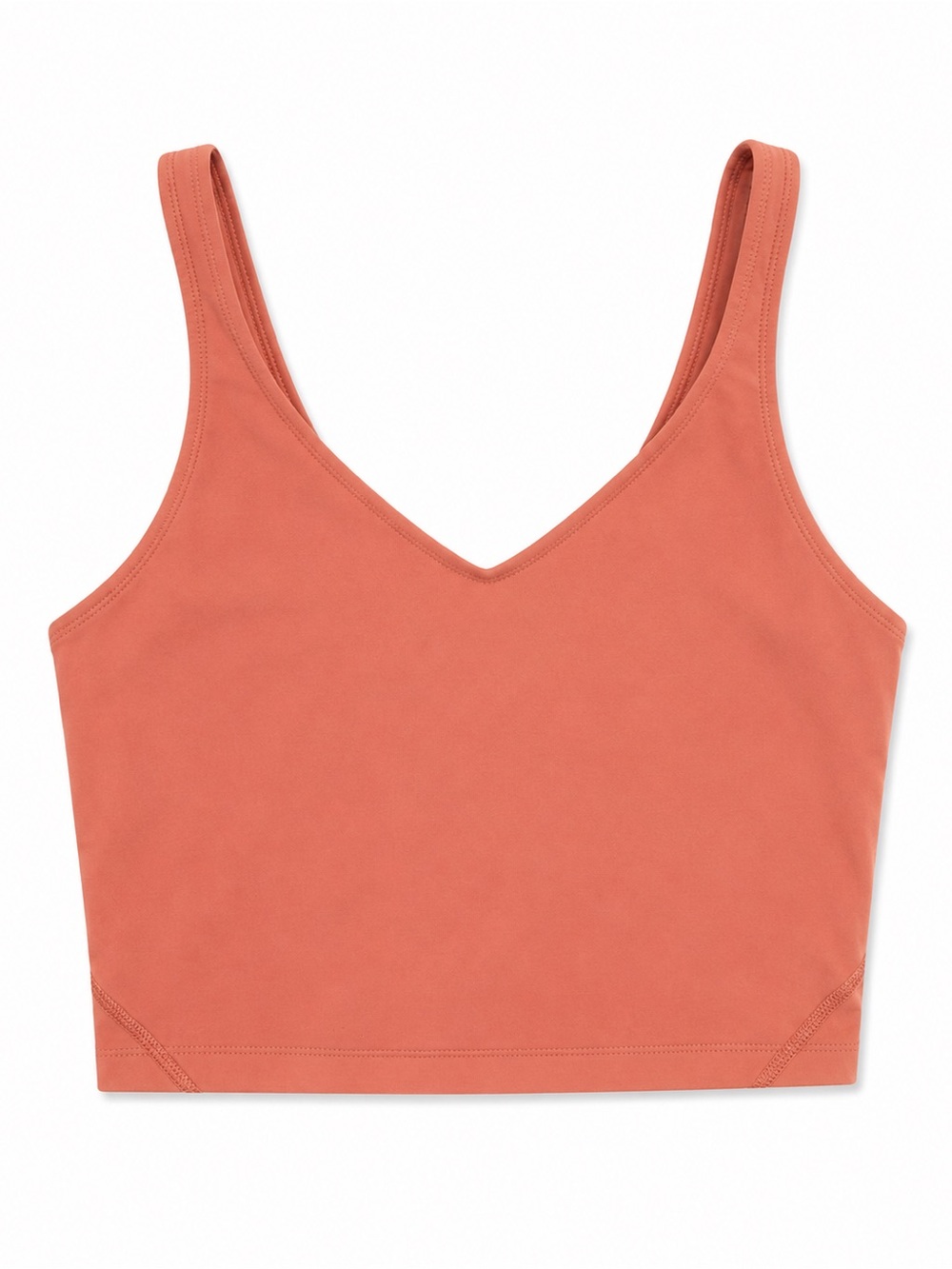 Cropped V-Neck Tank Top in Terracotta